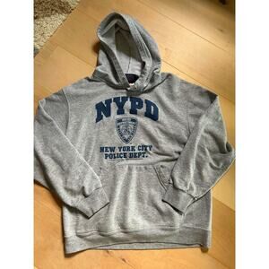 Y2K NYPD Hoodie Modern Size Small Grey blue Graphic sweatshirts